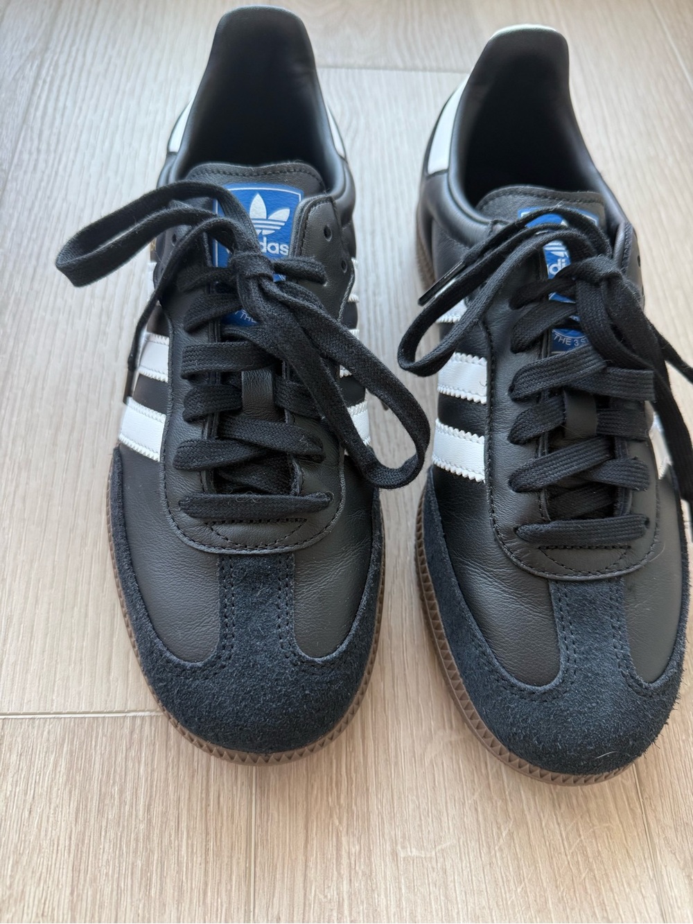 adidas Samba Black with White Stripes and Gum Sole New, in box never worn - Picture 2 of 4